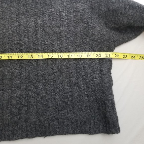 AllSaints Grey Wool Blend Crop Sweater Women’s Chic Cropped Knit Top Size XS-S - Picture 6 of 8